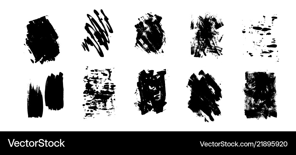 Set of artistic black grunge backgrounds Set of artistic black grunge backgrounds vector image