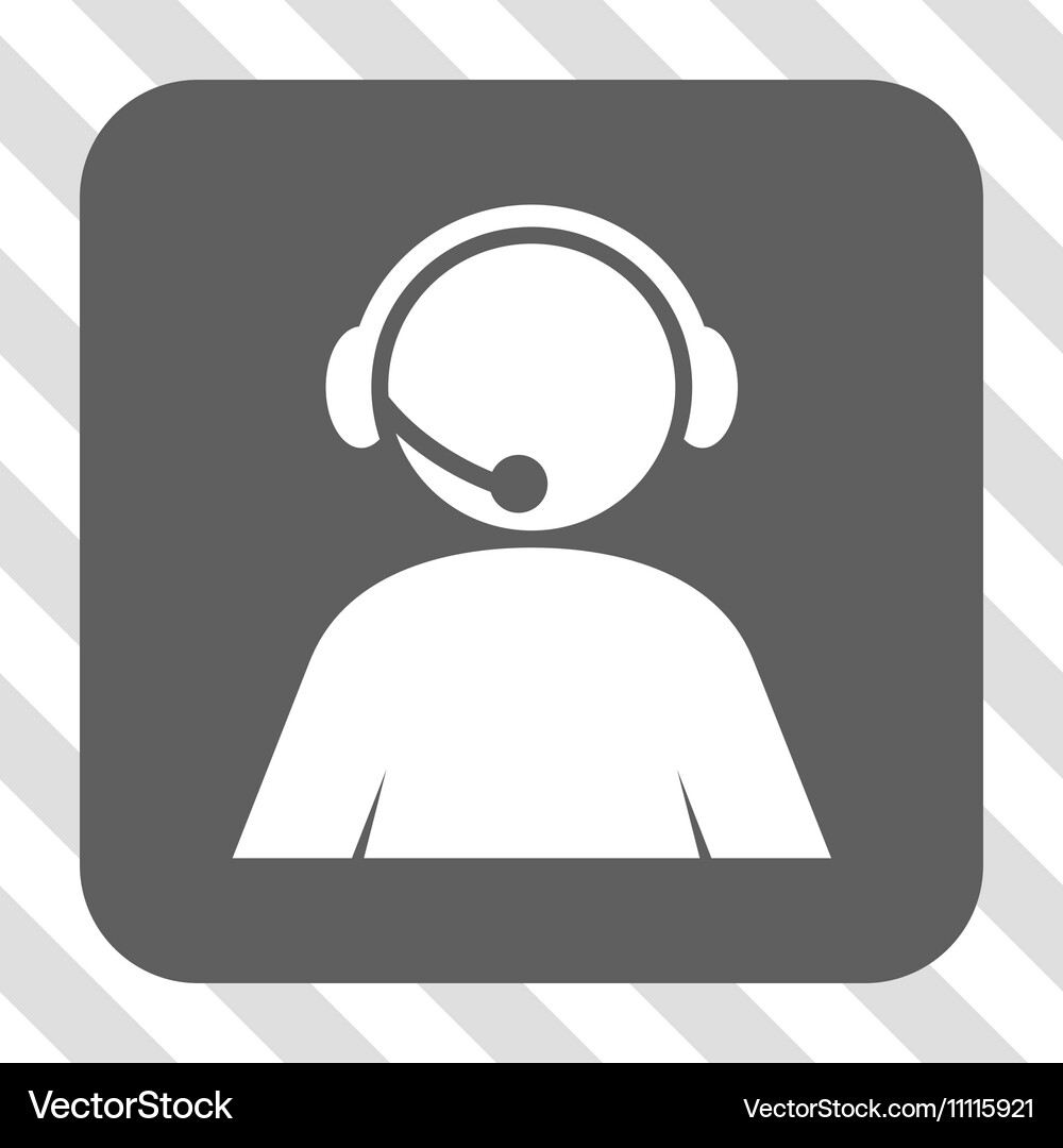Call center operator rounded square button Vector Image