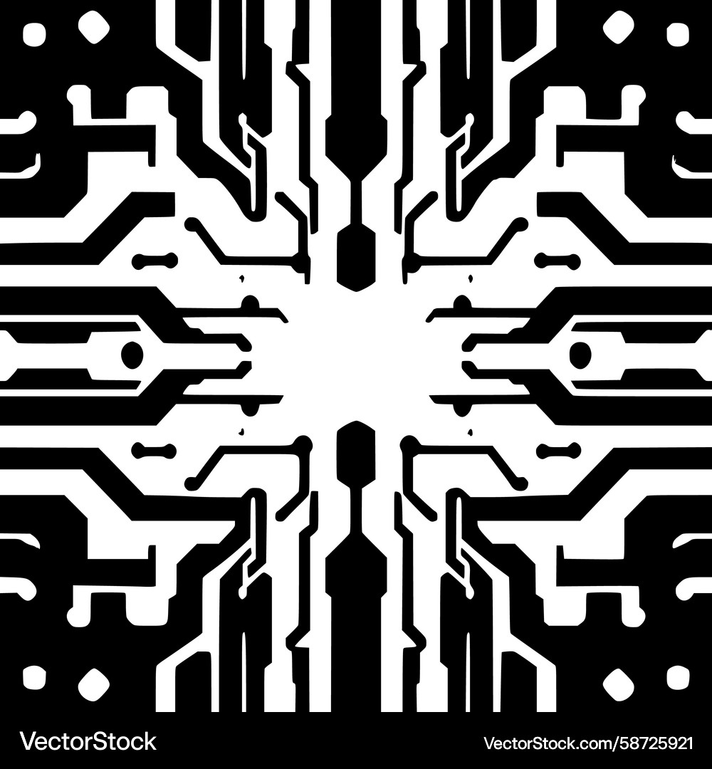 Circuit board fractal pattern Vector Image