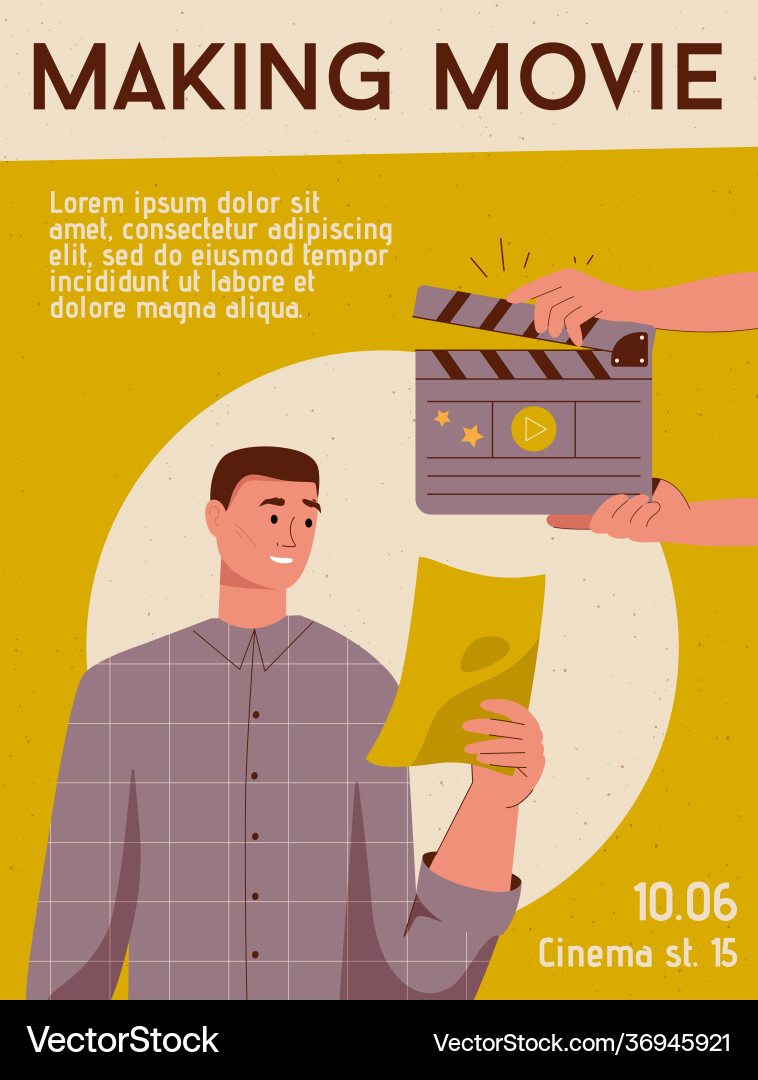 Filmmaking Scene - Actor Reading Script vector image