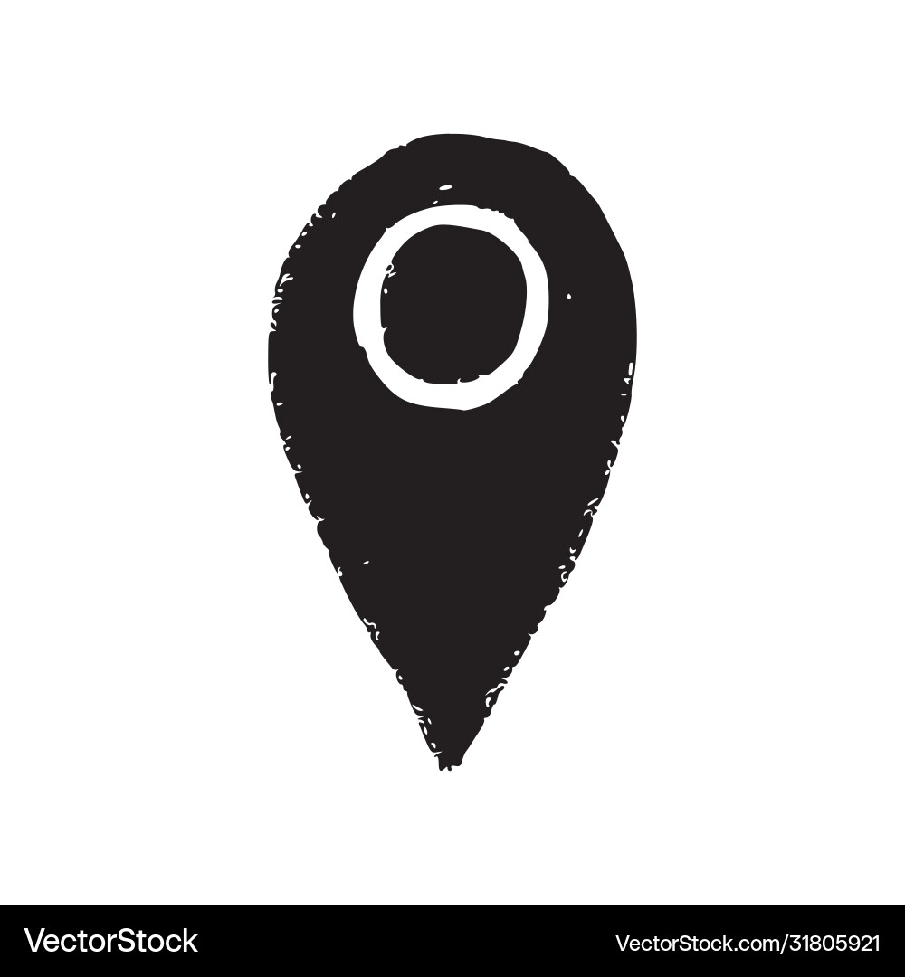 Hand drawn coordinates location point gps map vector image