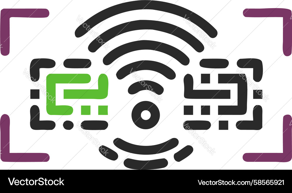 QR WiFi Scan Interface Vector Image