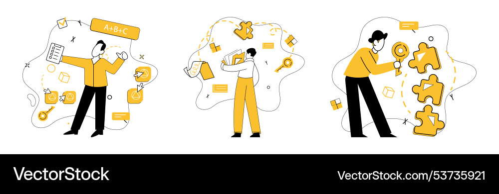 Structured thinking logical mindset and knowledge Structured thinking logical mindset and knowledge vector image