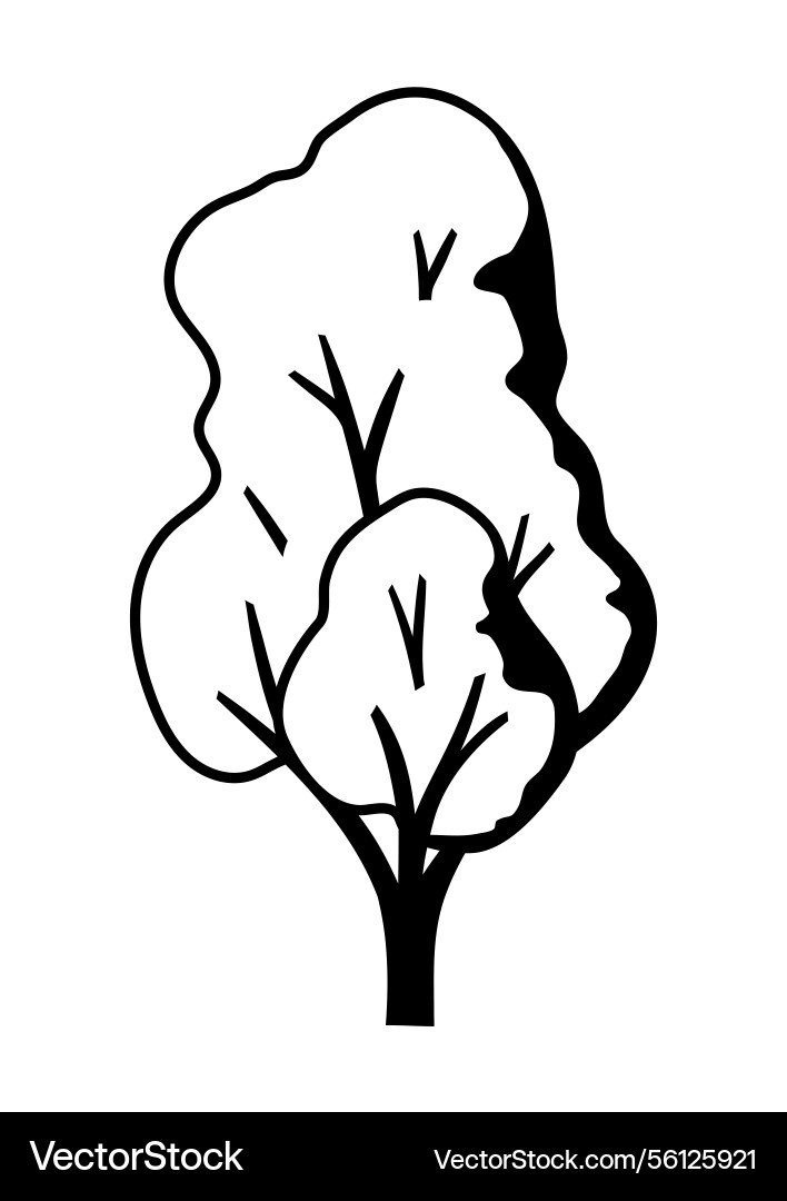 Stylisierter Baum mit Blättern natürlichen Sommer Stylisierter Baum mit Blättern natürlichen Sommer vektorbild