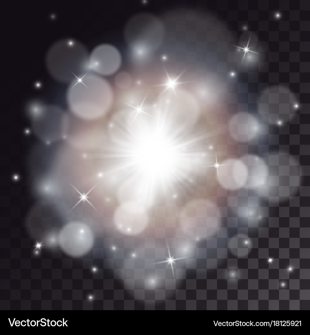 White flash with bokeh and particles vector image