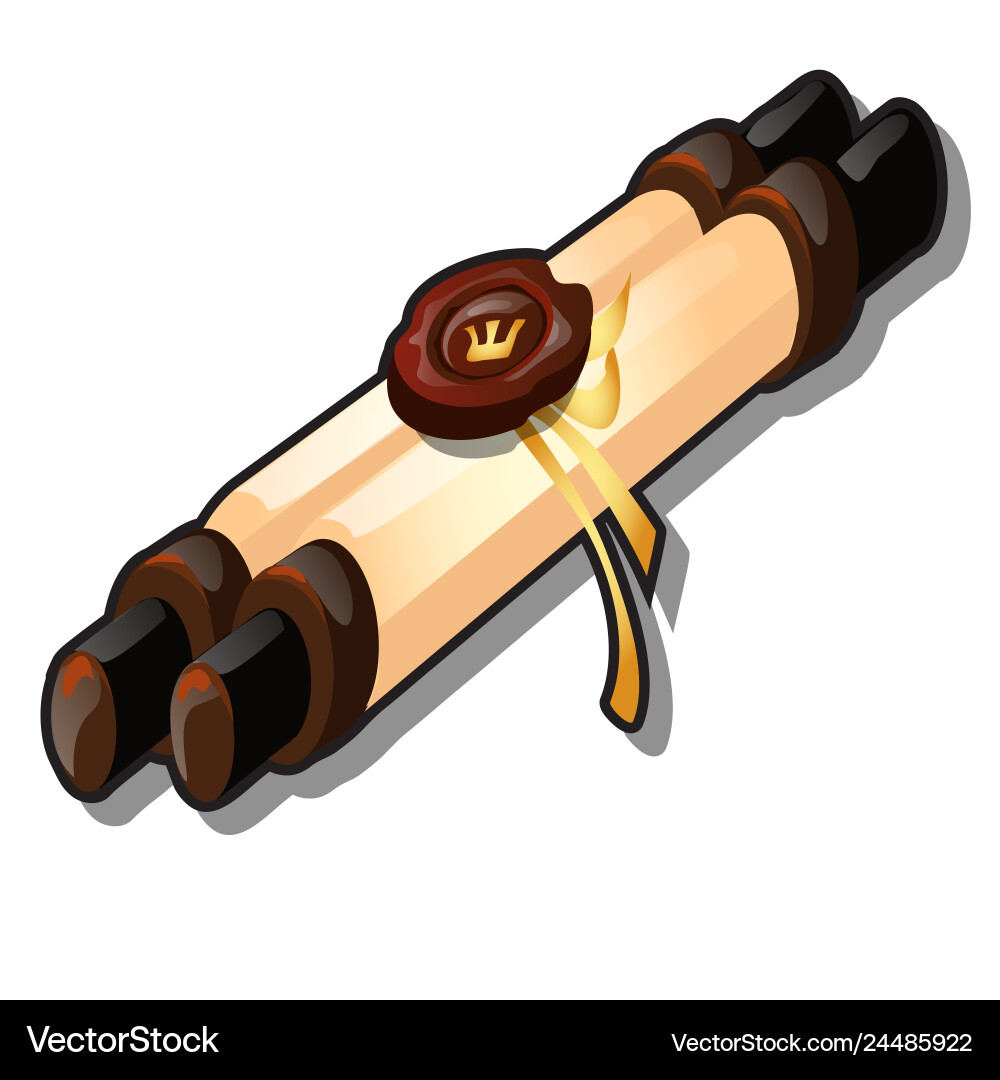 A scroll with message wax seal isolated A scroll with message wax seal isolated vector image