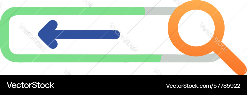 Backtrack search bar refine your query design vector image
