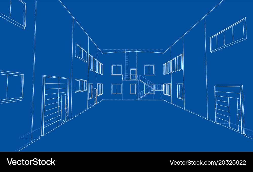 Concept of building rendering 3d Vector Image