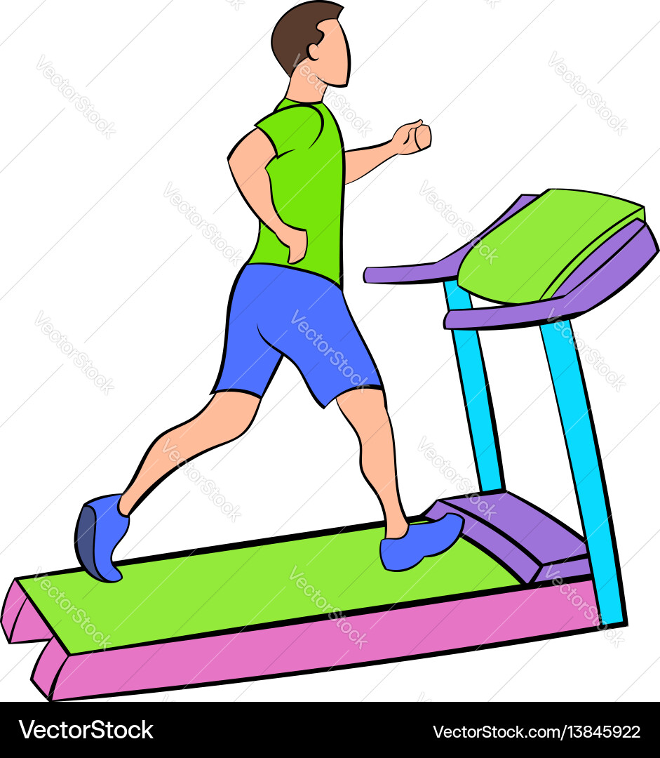 Man Running on Treadmill Vector Image