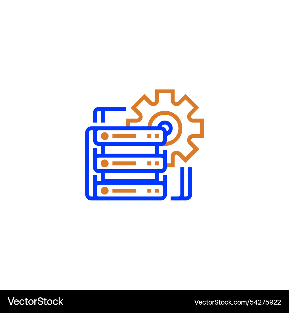 Server network configuration setting line icon Server network configuration setting line icon vector image