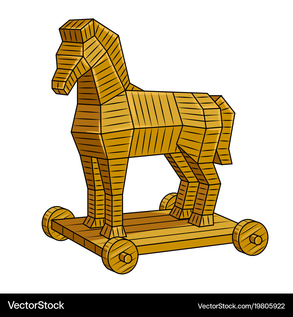 Trojan horse pop art vector image