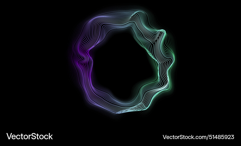 Abstract writhing circle lines of different colors Vector Image
