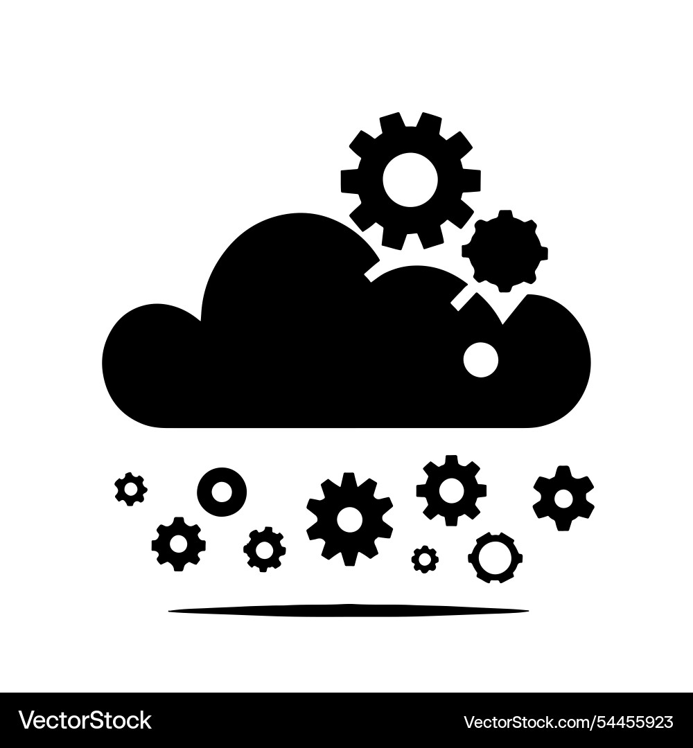 Cloud computing gears icon Cloud computing gears icon vector image