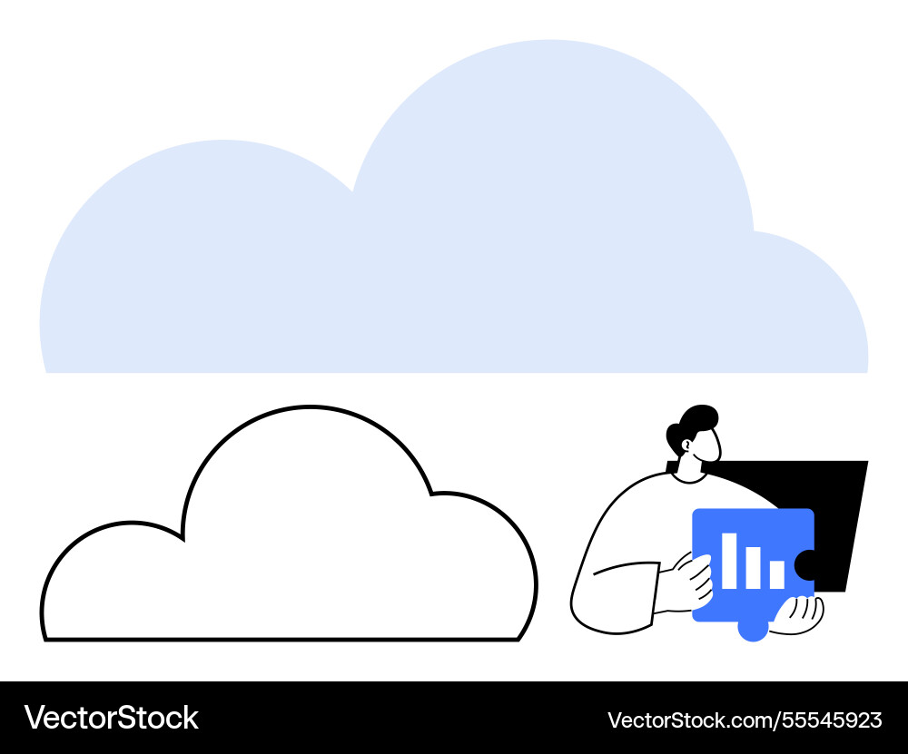 Data analysis concept with cloud storage Data analysis concept with cloud storage vector image