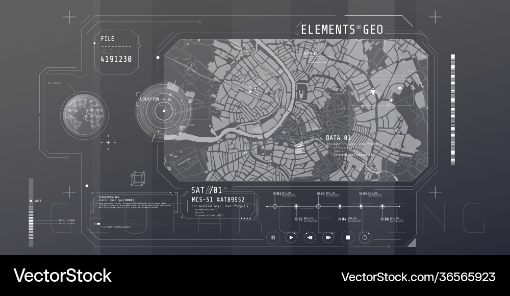 Design a futuristic software interface vector image