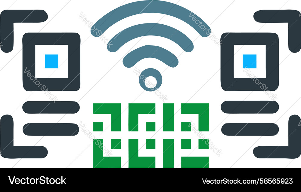 Digital Connectivity QR Code Wifi Vector Image