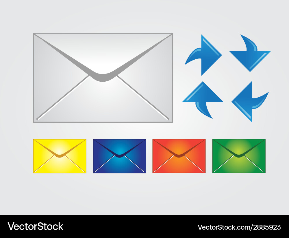 Envelopes multiple colors web icons vector image