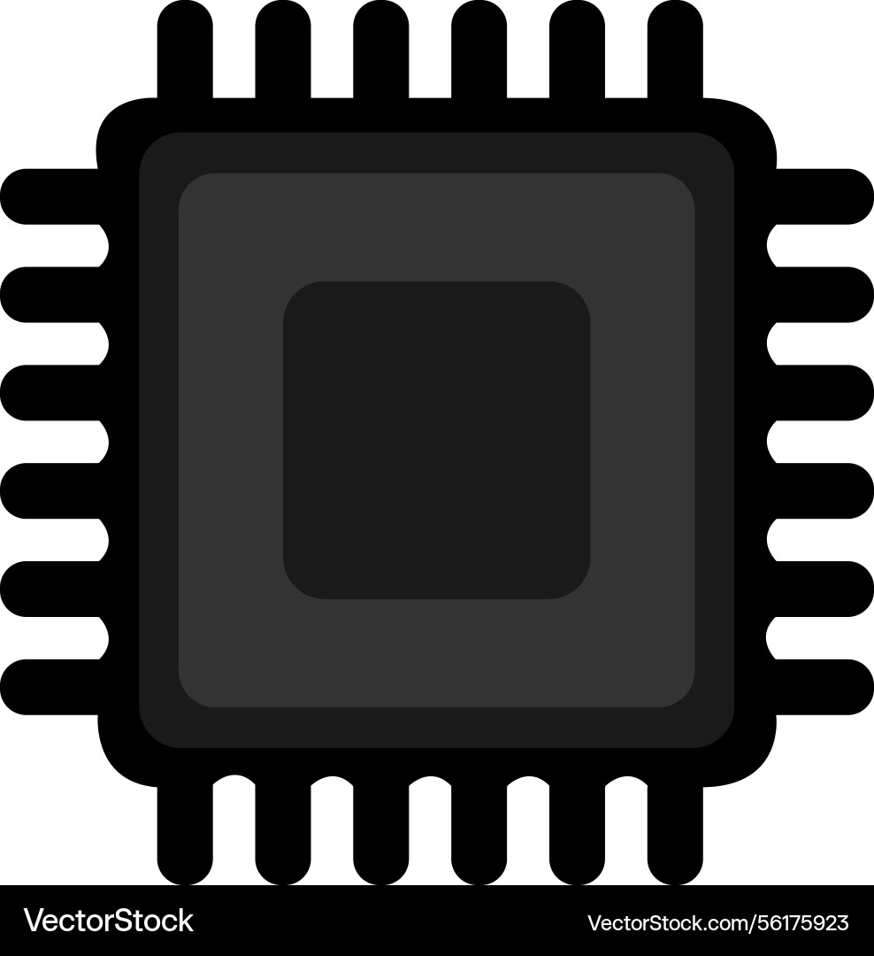 Gray color cpu microchip icon generic Vector Image