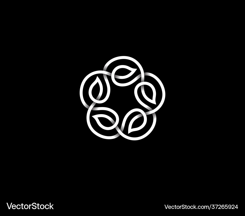 Abstract leaf wreath logotype elegant salon Abstract leaf wreath logotype elegant salon vector image
