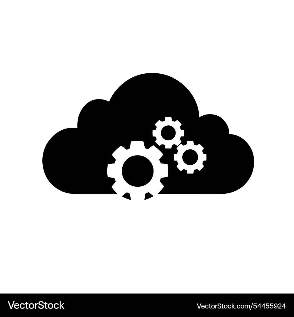 Cloud computing gears icon 2 Cloud computing gears icon 2 Vector Image