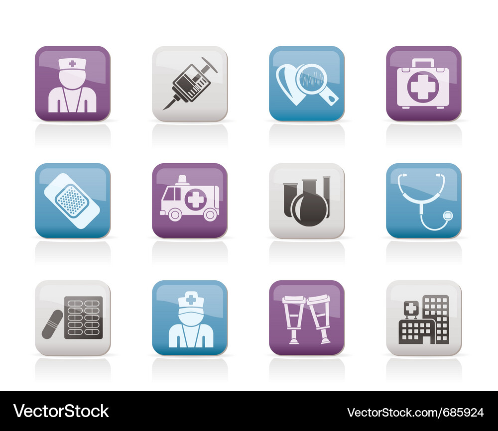 Medical and Healthcare Icon Set Vector Image