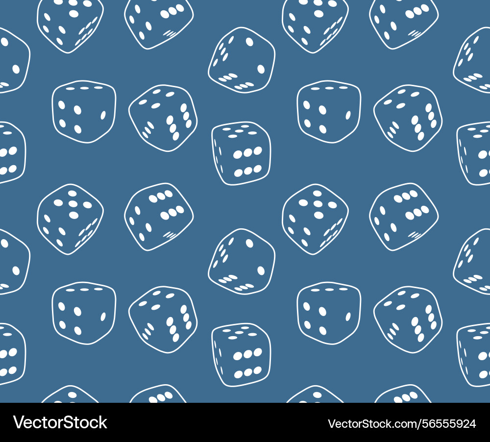 Seamless pattern with dice on white background Seamless pattern with dice on white background vector image