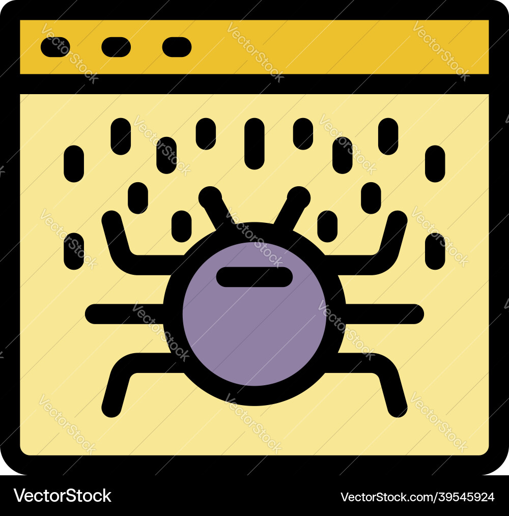 Web page bug icon color outline Web page bug icon color outline vector image