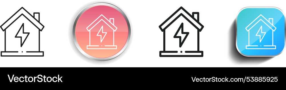 Energy icon thin linear regular and button style vector image