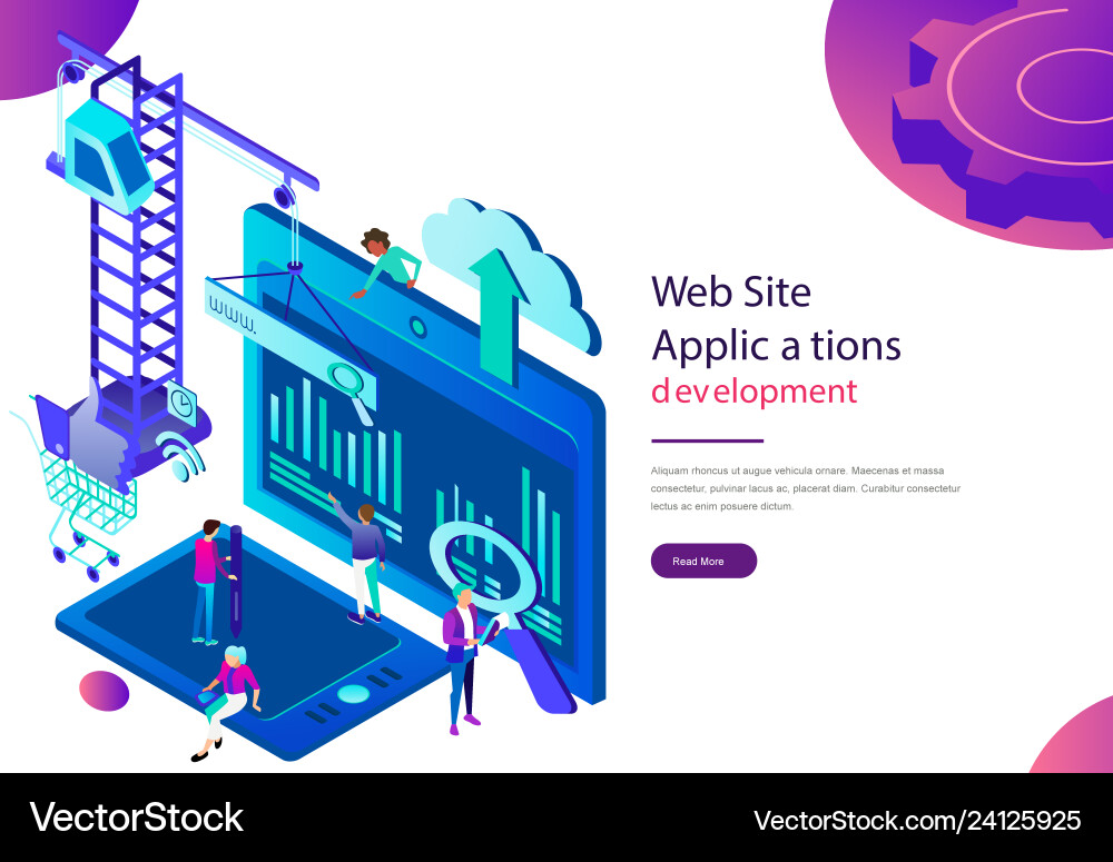 Friendly team create design and interface Friendly team create design and interface vector image