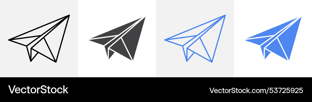 Paper plane icon set use for web vector image
