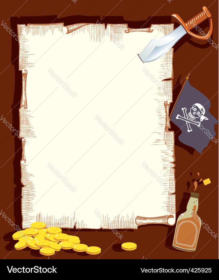 Pirate Scroll Background Vector Image