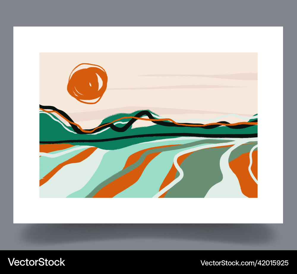 Scandinavian Abstract Print Set vector image