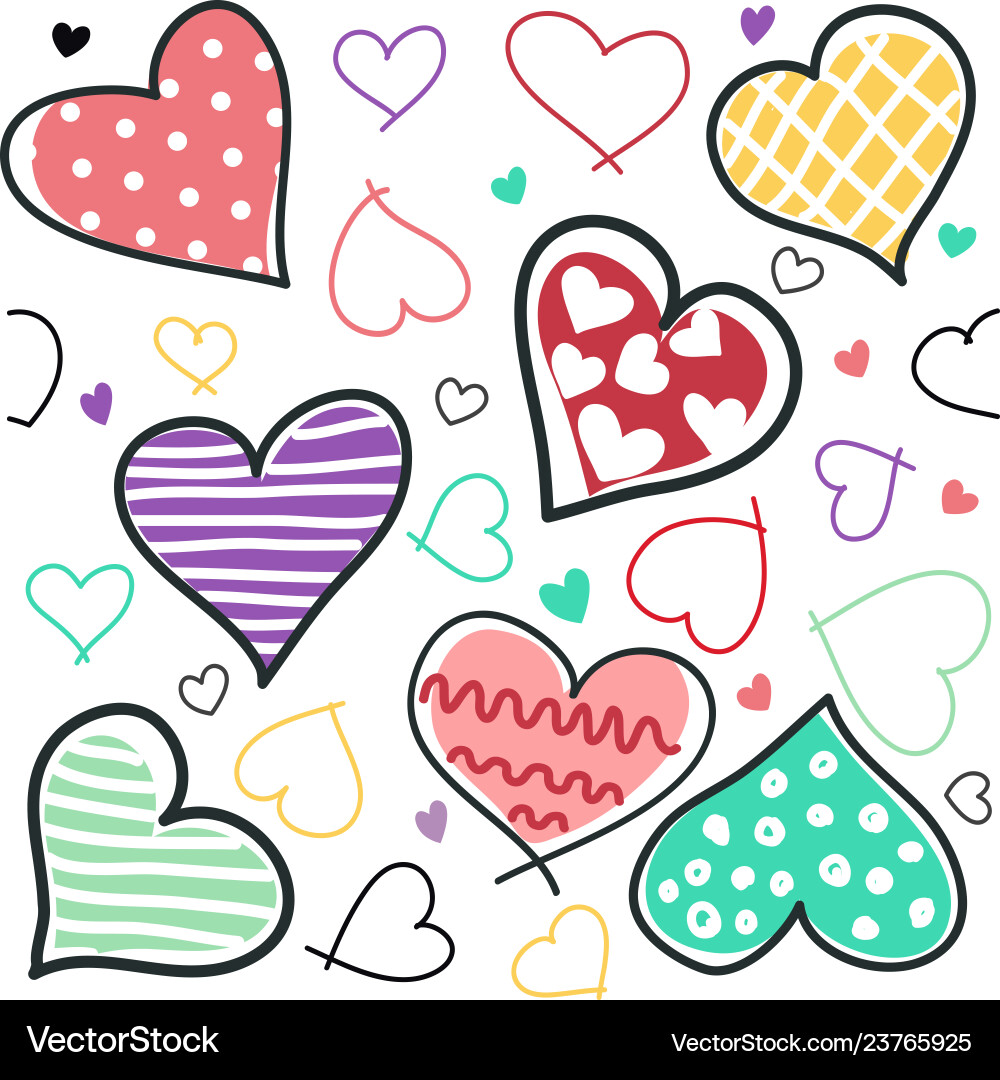 Seamless background of hand drawn stylized hearts Seamless background of hand drawn stylized hearts vector image
