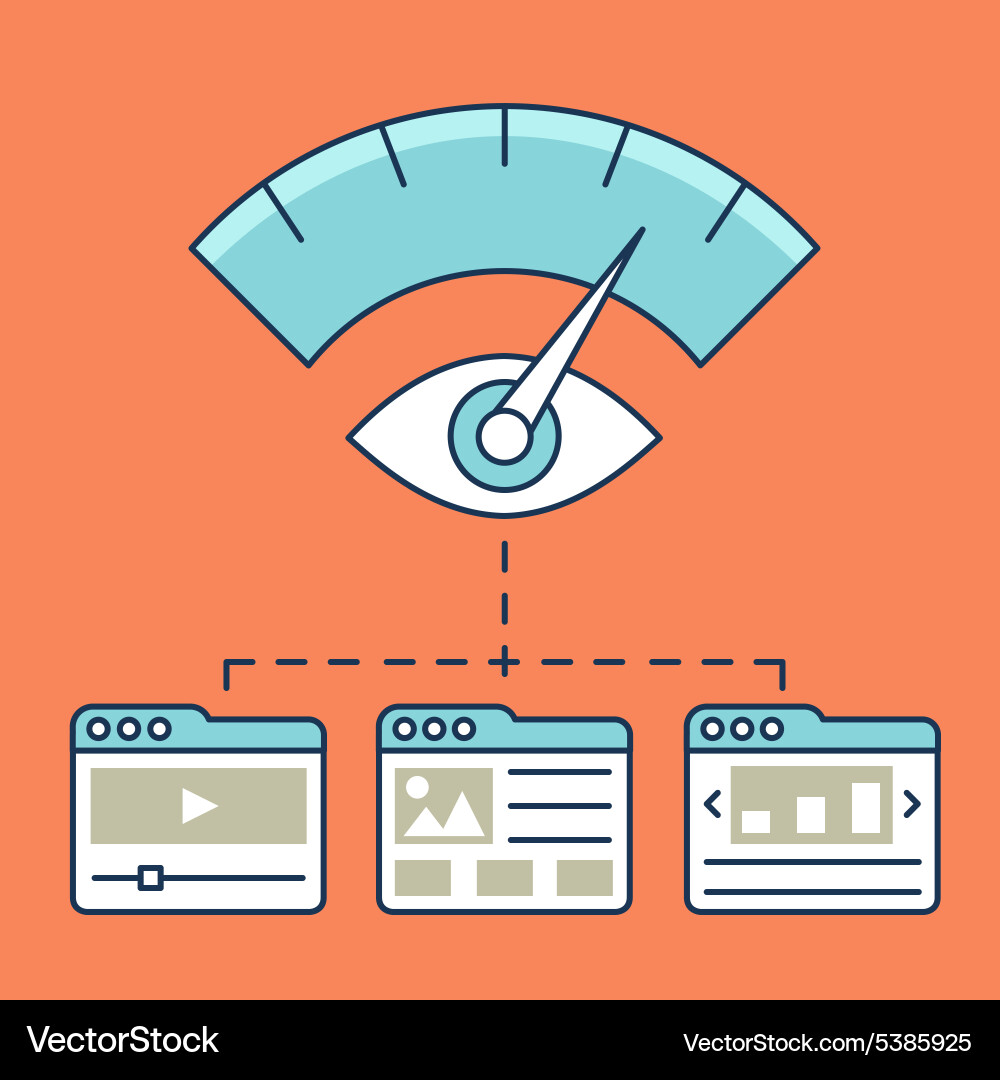Web analytics information development website vector image