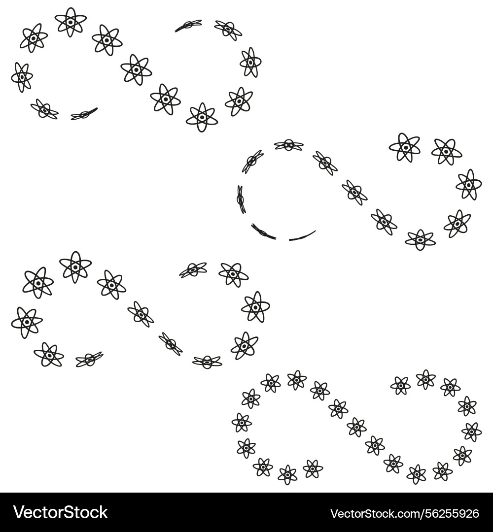 Atom loop symbol infinity figure form repeating Atom loop symbol infinity figure form repeating vector image