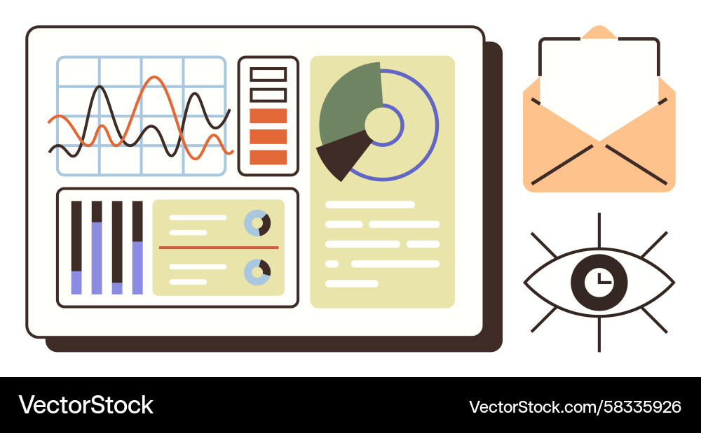 Data Analytics & Monitoring Dashboard Vector Image