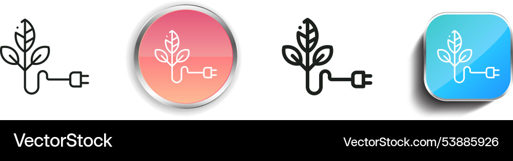 Energy icon thin linear regular and button style Vector Image
