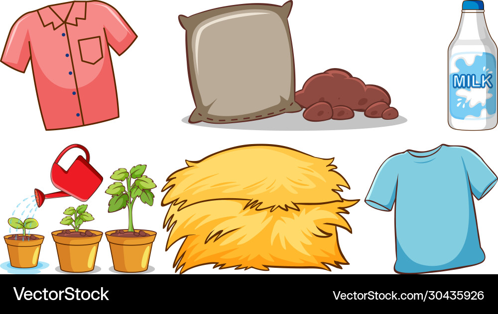 Large set different items on white background Large set different items on white background vector image