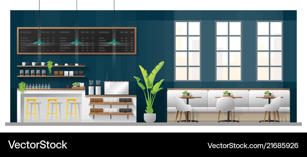 Moderne Kaffee-Shop Innenausstattung vektorbild