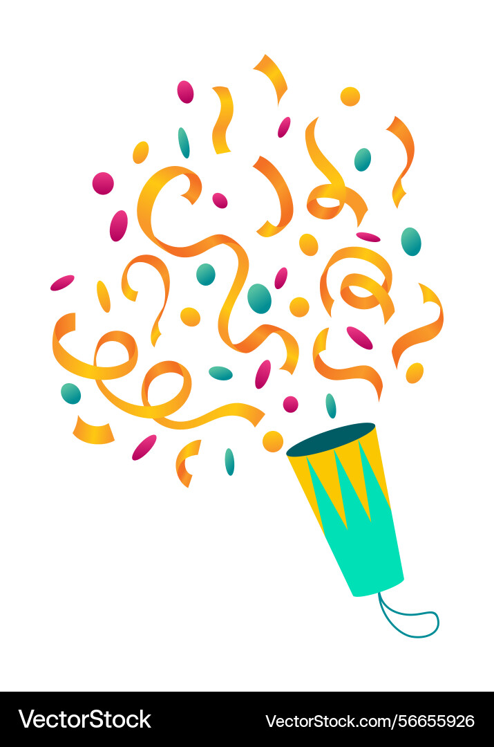 Party popper icon holiday cone Vector Image