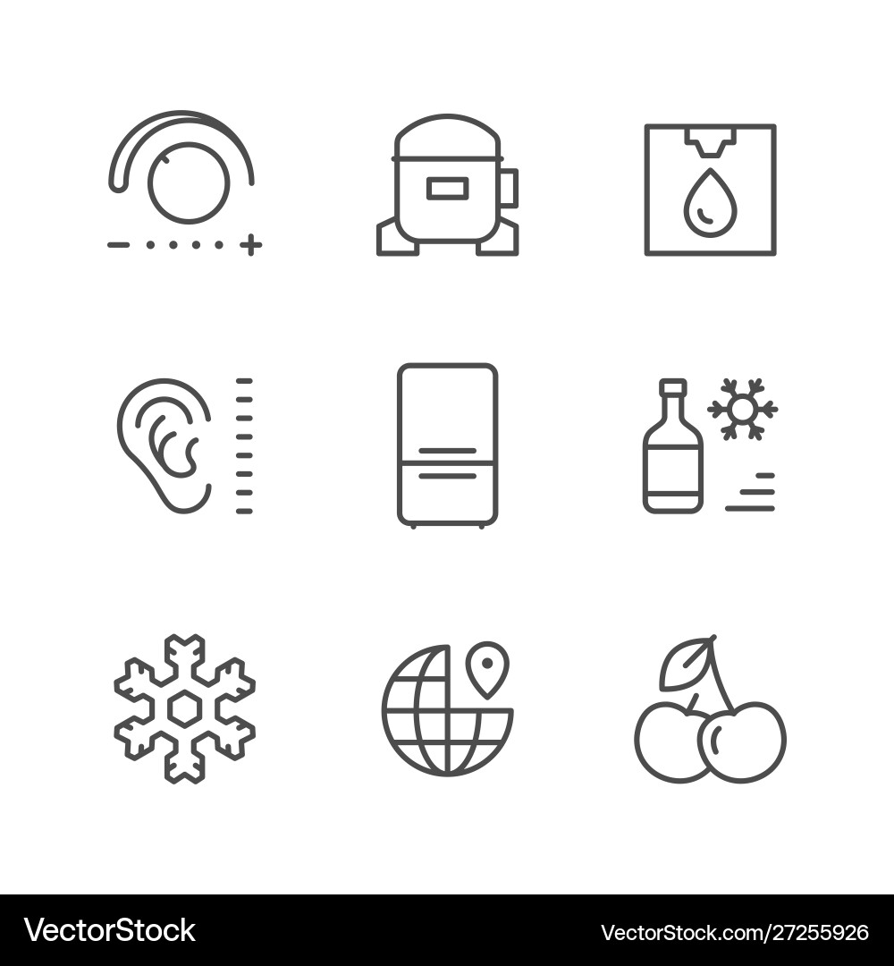 Refrigerator Line Icons Vector Image