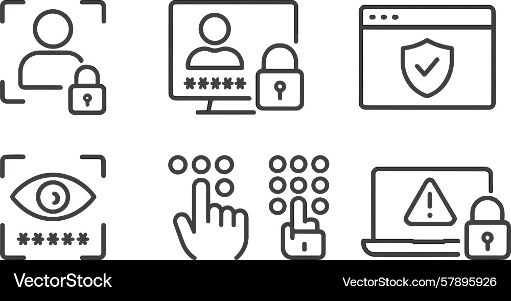 Security icons user authentication vector image