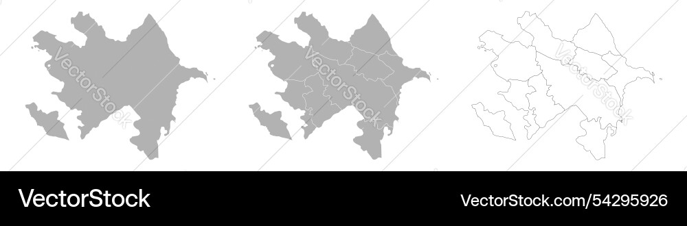 Set of azerbaijan with main map and regional Vector Image