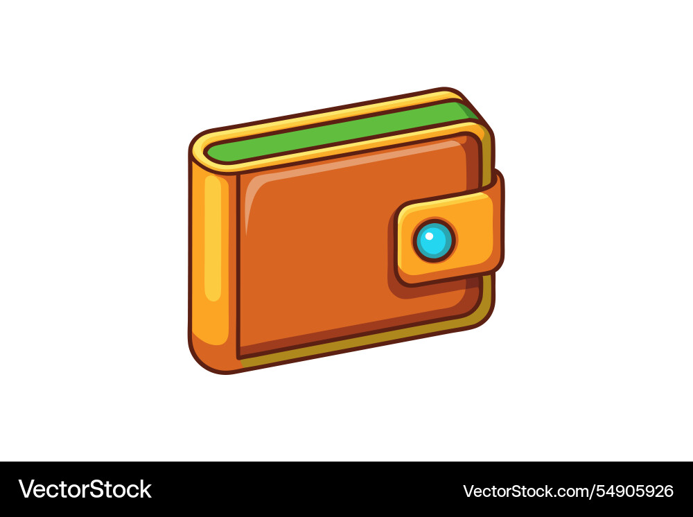 Wallet icon with leather texture secure button Wallet icon with leather texture secure button Vector Image