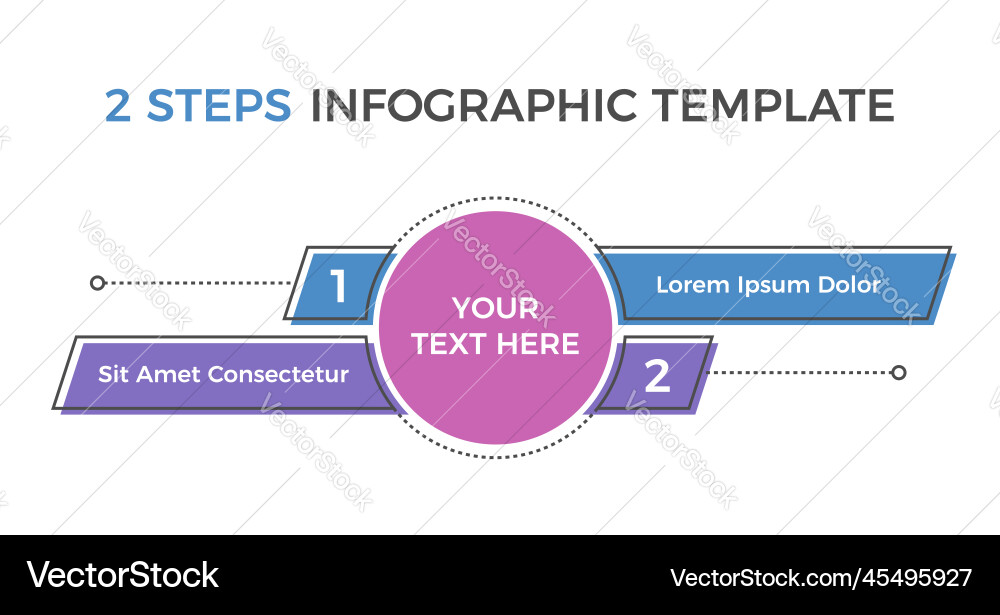 Infographic template with 2 steps Royalty Free Vector Image