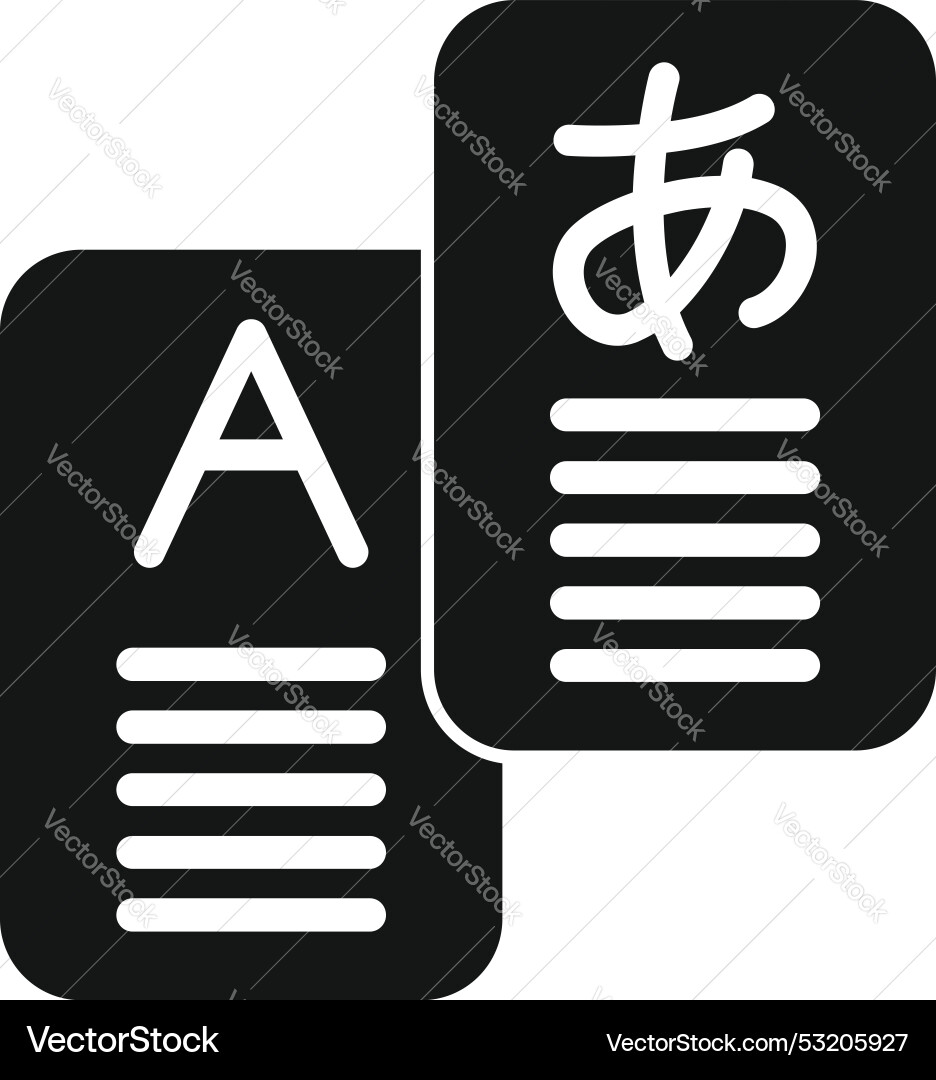 Language translator app icon showing translation Vector Image