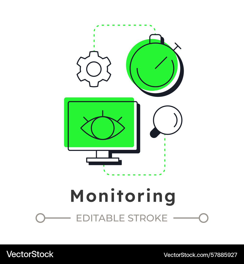 Monitoring modern linear concept icon Vector Image