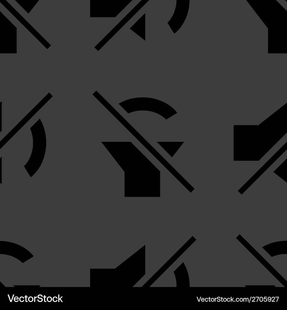 Mute sound web icon flat design seamless pattern Vector Image
