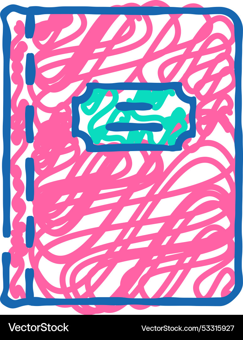 Notebook for notes icon doodle Vector Image