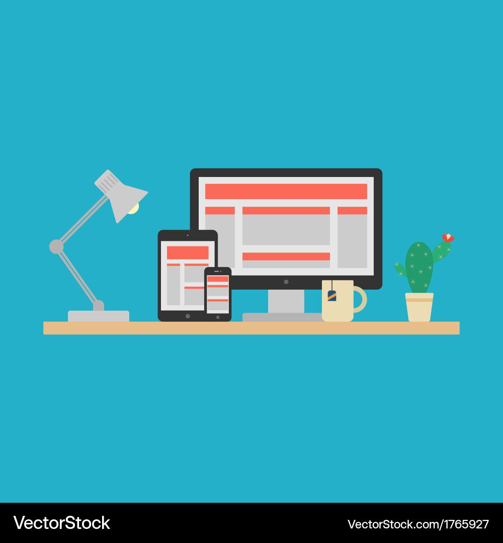 Responsive Web Layout vector image